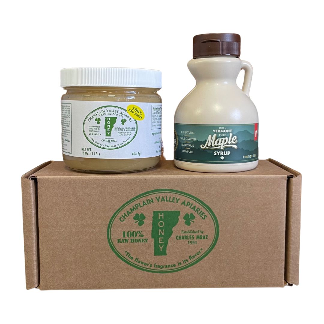 Little Bee & Tree Gift Pack - Raw Honey & Vermont Maple Syrup