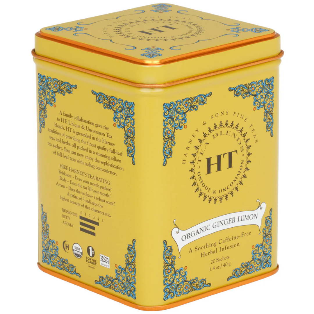 Organic Ginger & Lemon Herbal Tea - Harney & Sons - 20 Sachets