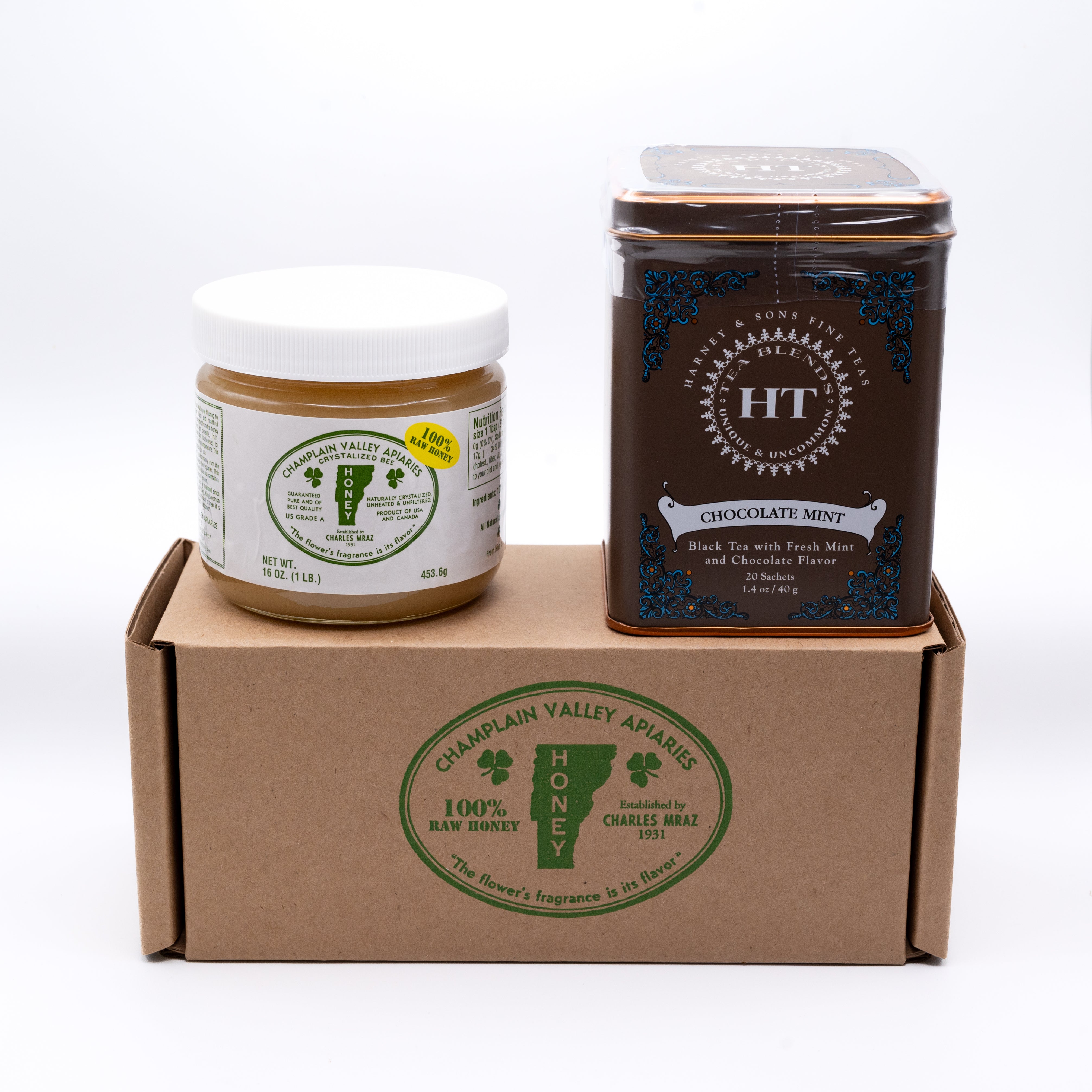 Delight Time Gift Pack - Raw Honey and Chocolate Mint Tea