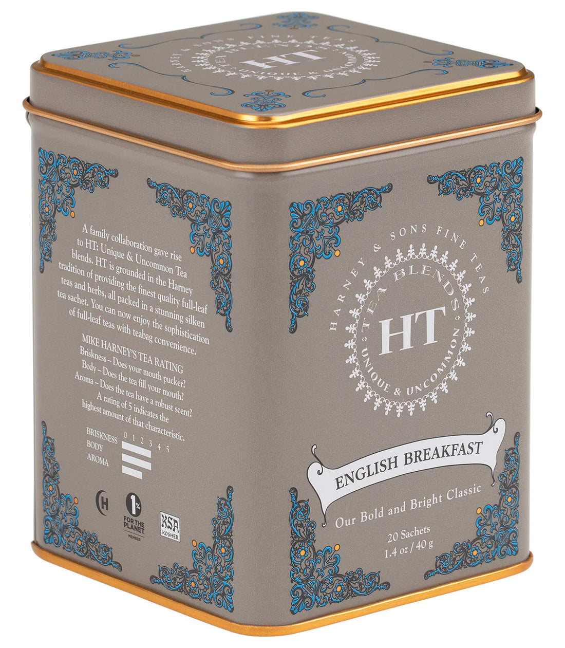 Tin of Harney & Sons English Breakfast tea