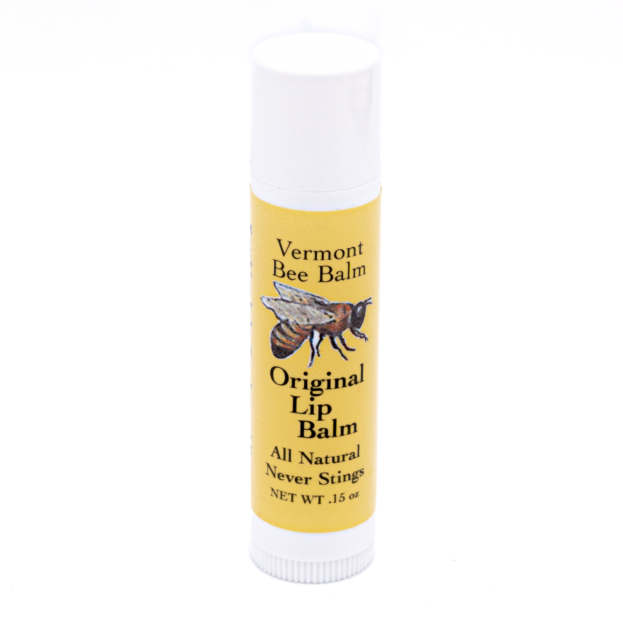 Vermont Bee Balm Tube of Original Lip Balm with bee logo