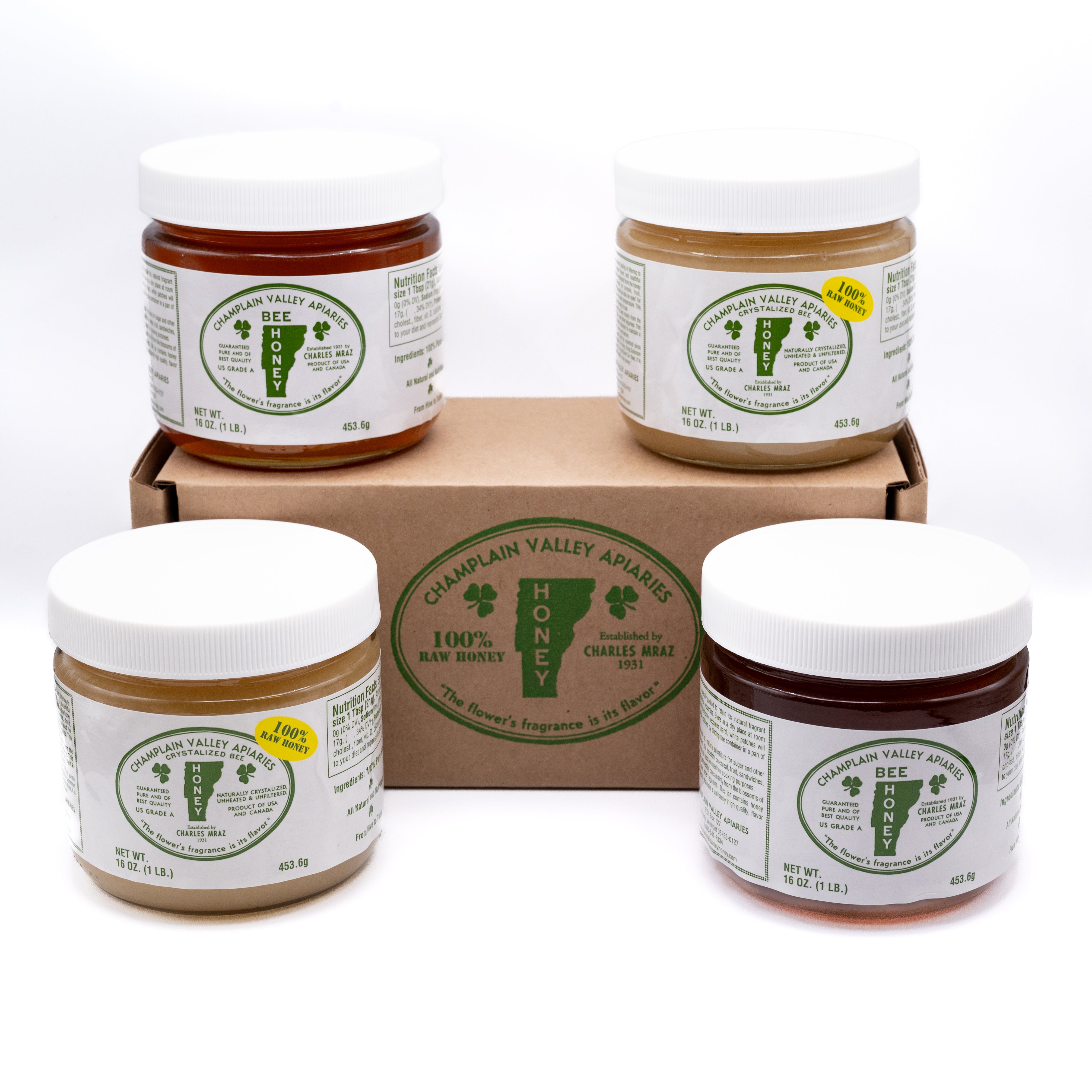 Honey Gift Pack - (2) Raw Honey & (2) Liquid Honey