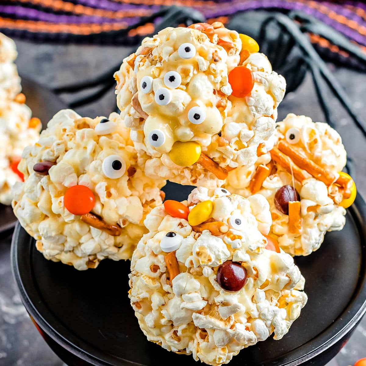Honey-Sweetened Spooky Popcorn Balls
