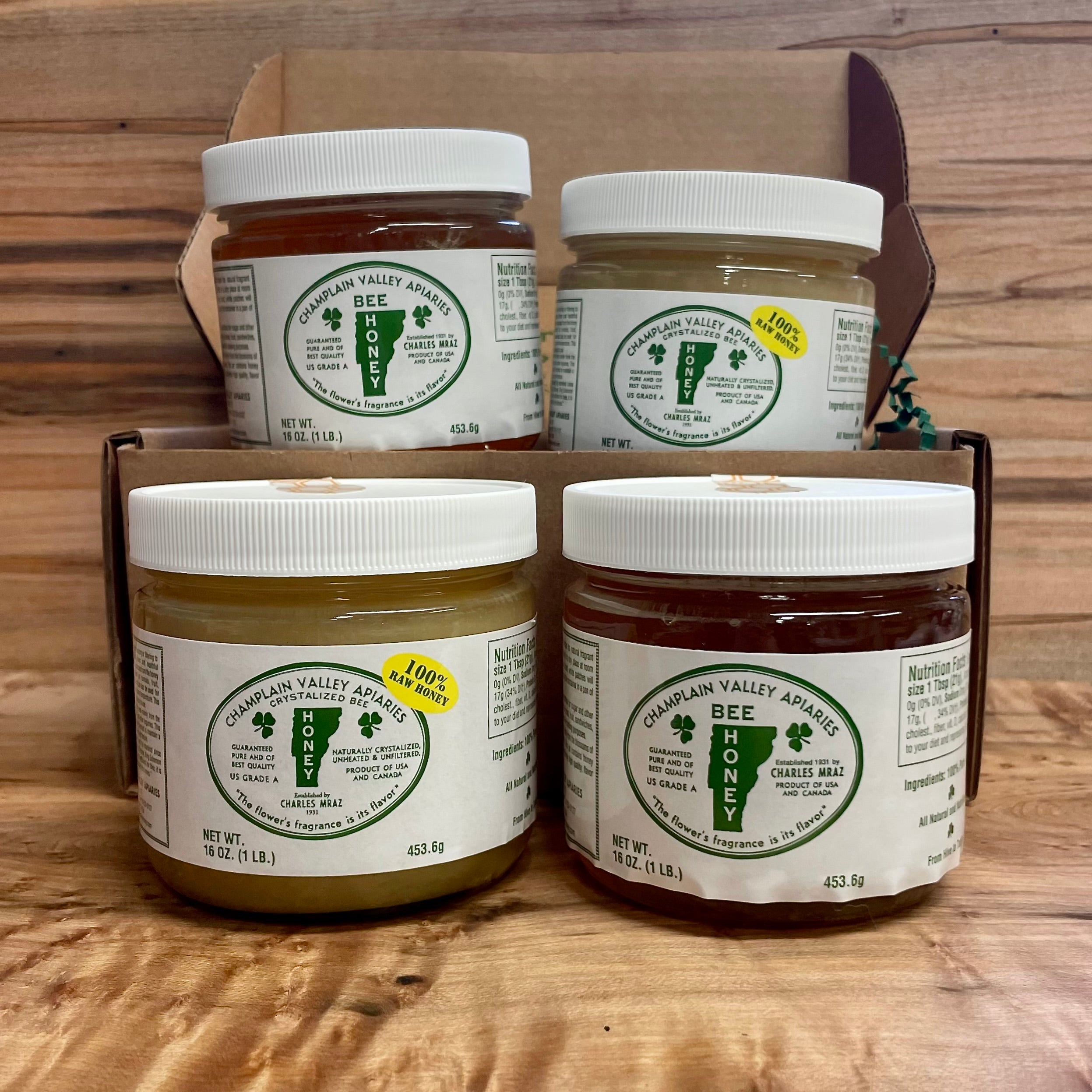 Honey Gift Pack - (2) Raw Honey & (2) Liquid Honey