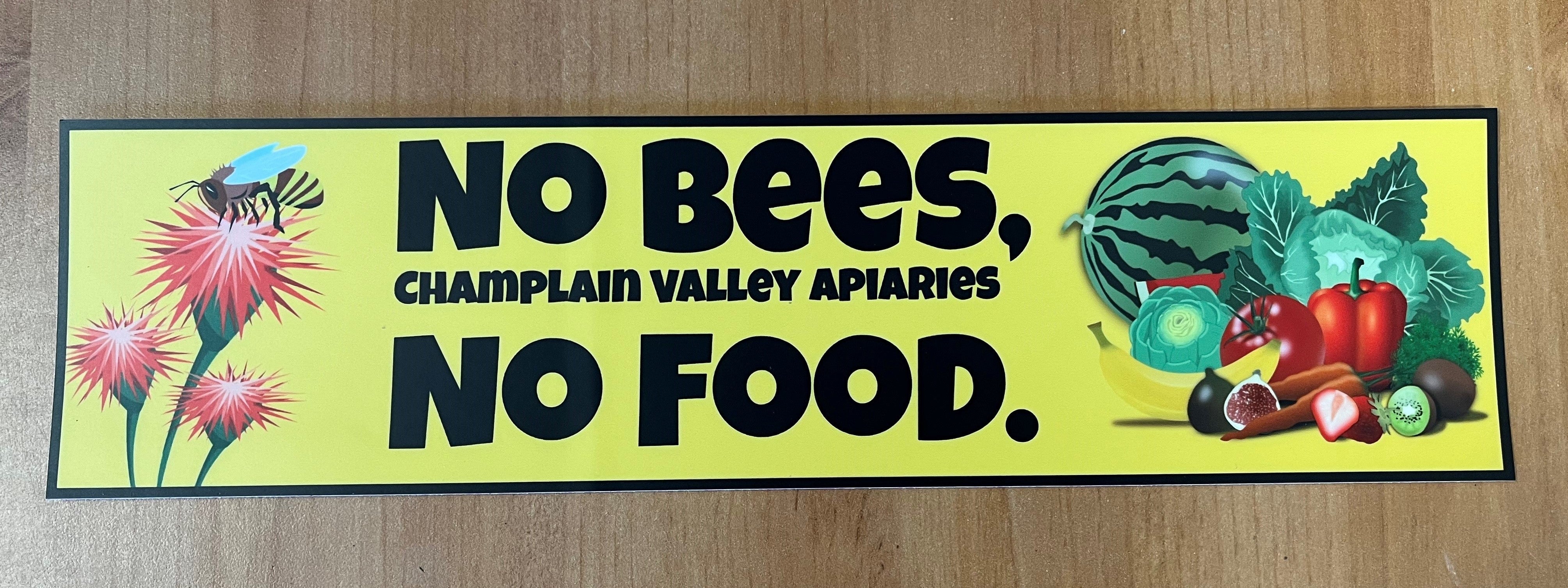 No Bees No Food Bumpersticker