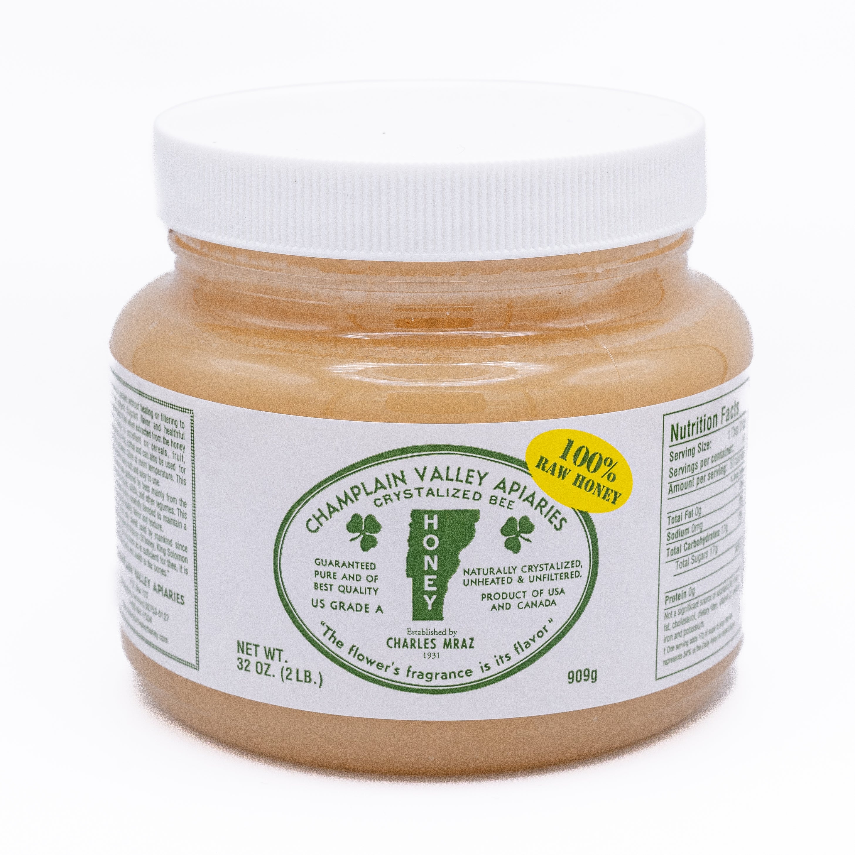 Raw Crystallized Honey - 2 Lb Jar